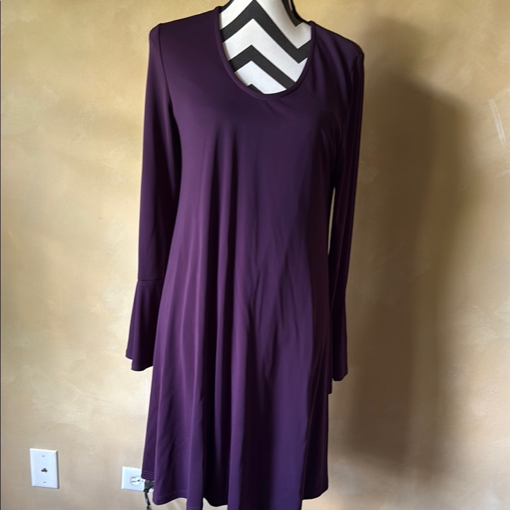Elegant Purple Long Sleeve Dress